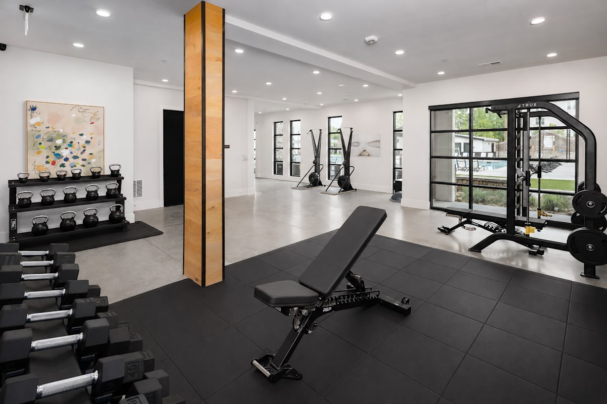 Heron Mill Apartments at Douglasville gym strength training area - Douglasville, GA