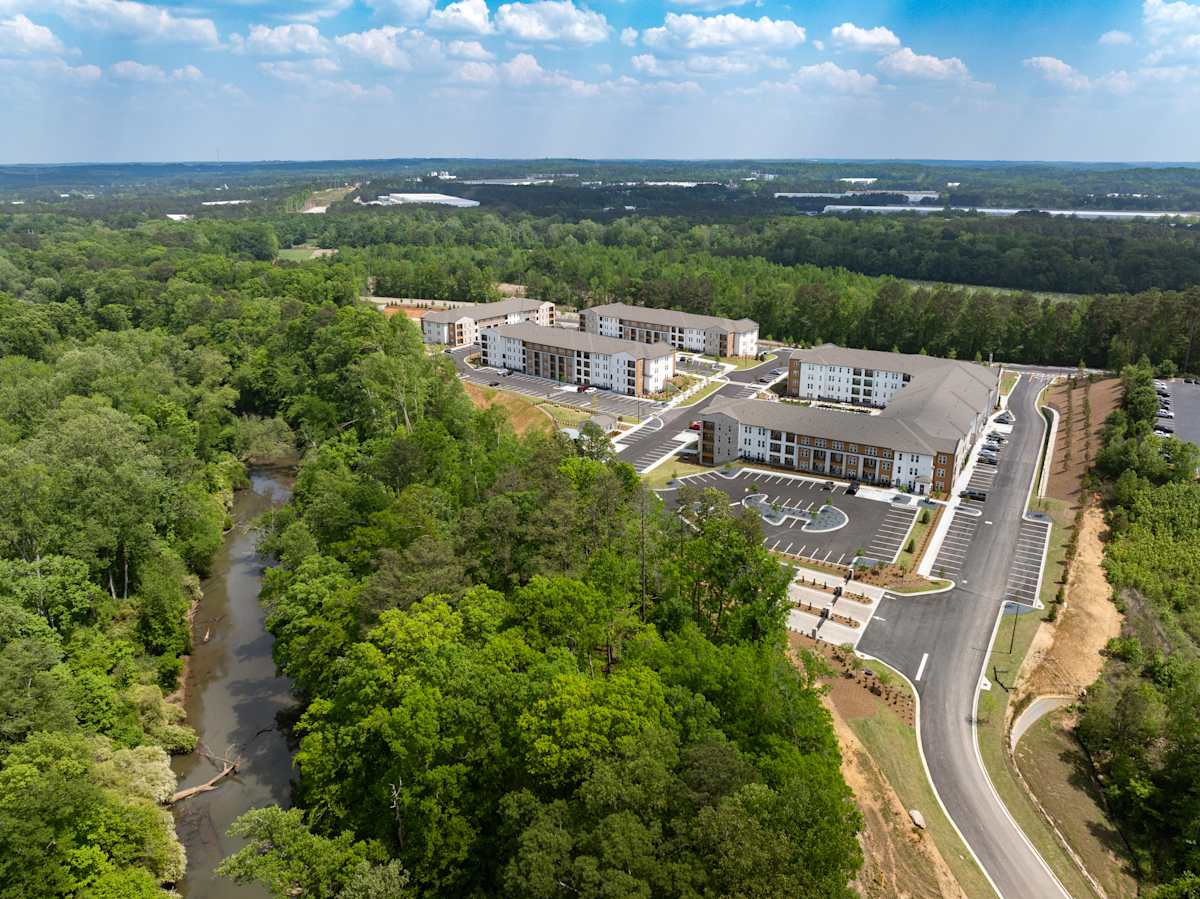 Heron Mill Apartments at Douglasville community aerial view - Douglasville, GA