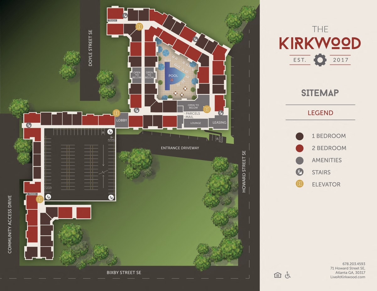 The Kirkwood Apartments overall site map - Atlanta, GA