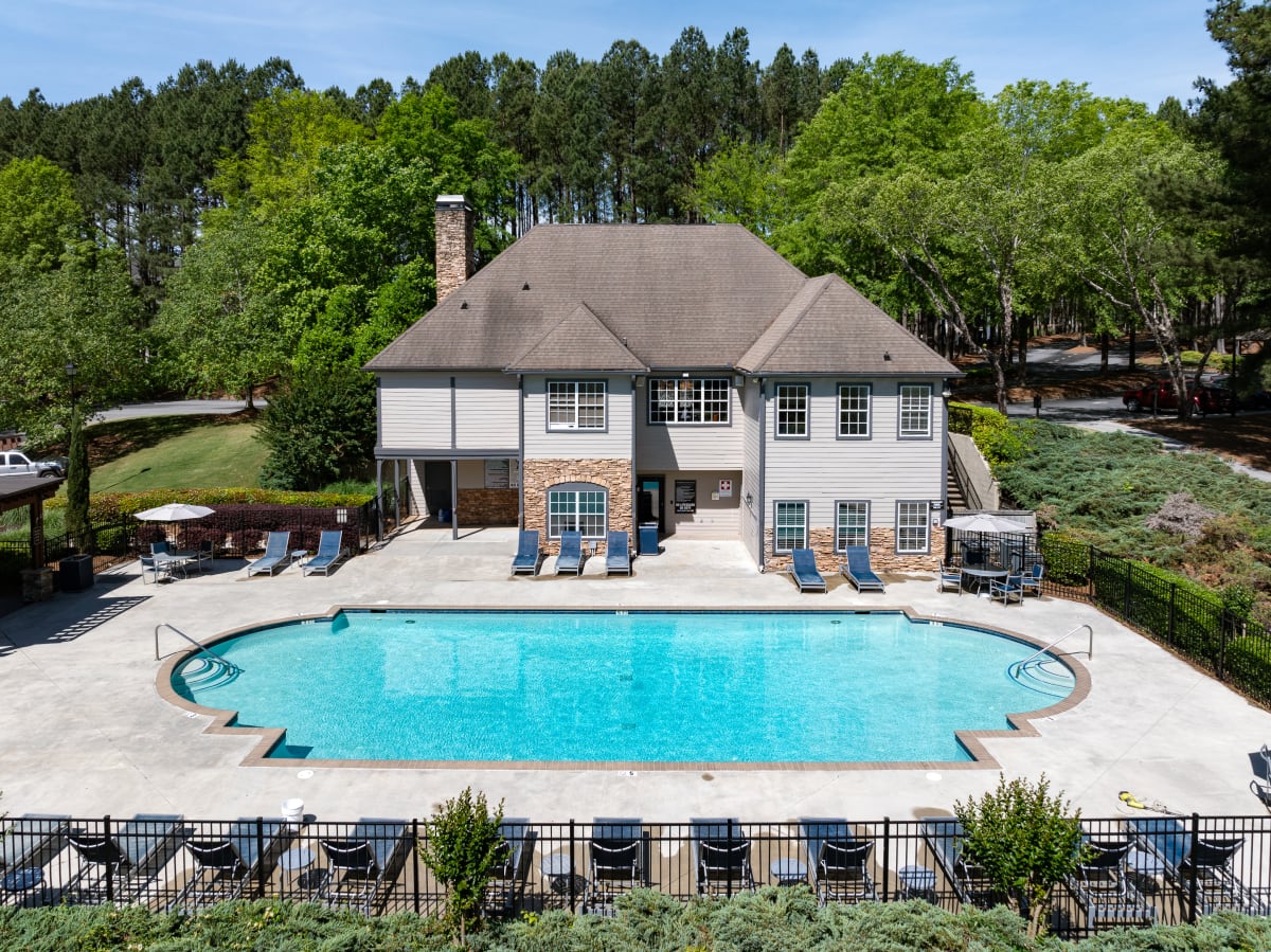 Wesley Place Apartments at Lawrenceville drone aerial view - Lawrenceville, GA