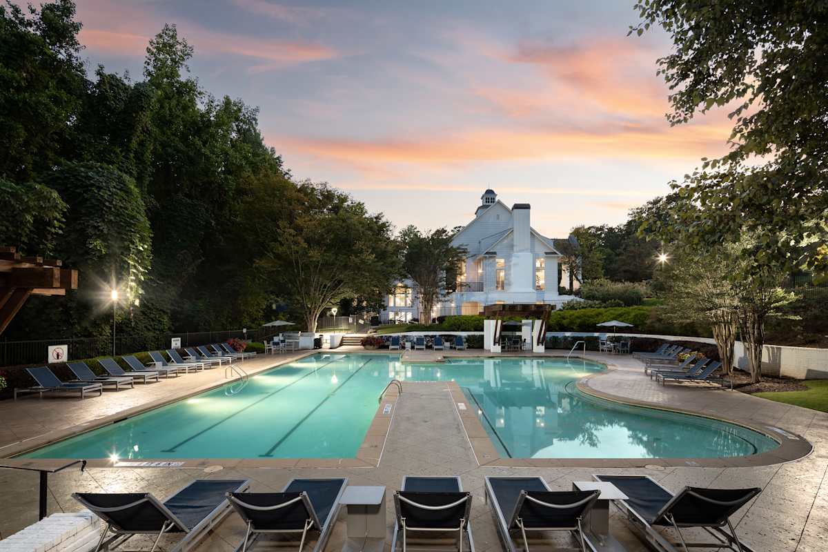 Wesley St. James Apartments at Sandy Springs exterior at dusk - Atlanta, GA