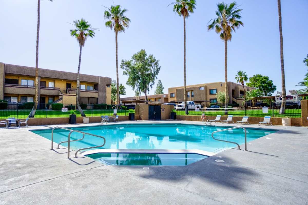 Swimming pool and deck at Avalon Hills.
