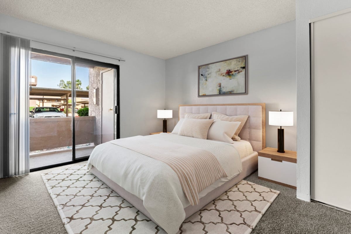 Furnished bedroom at Avalon Hills.