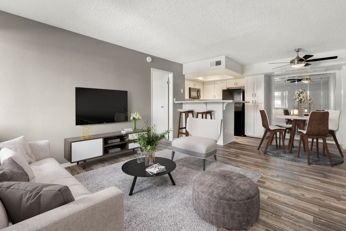 Furnished living room at Avalon Hills.