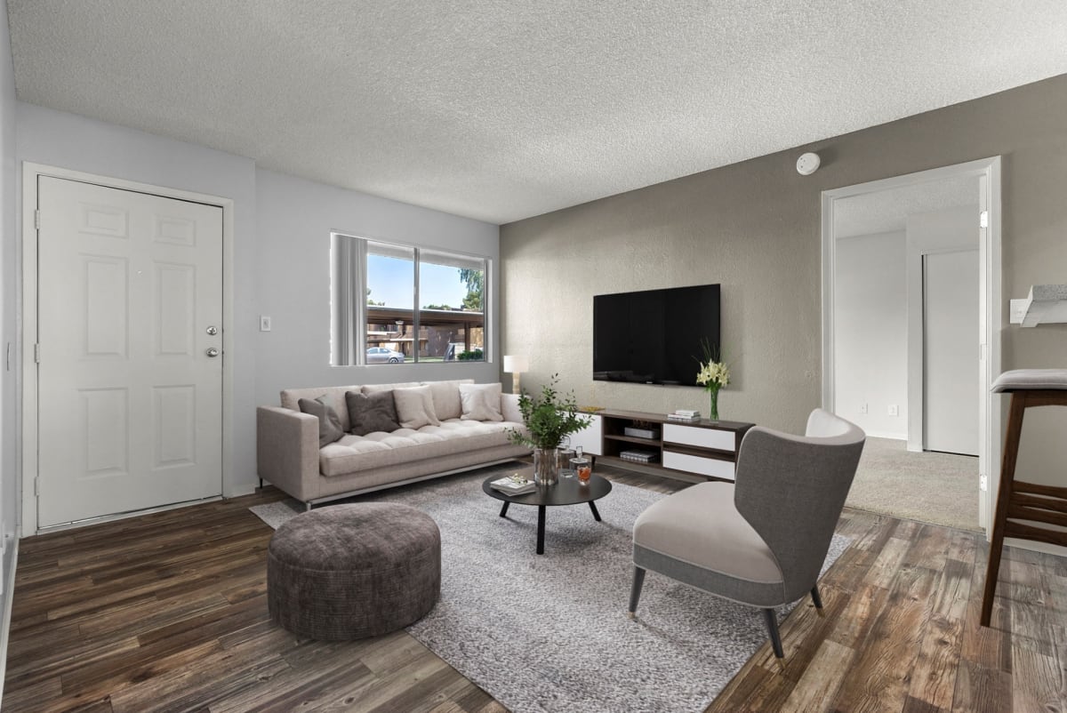 Furnished living room at Avalon Hills.