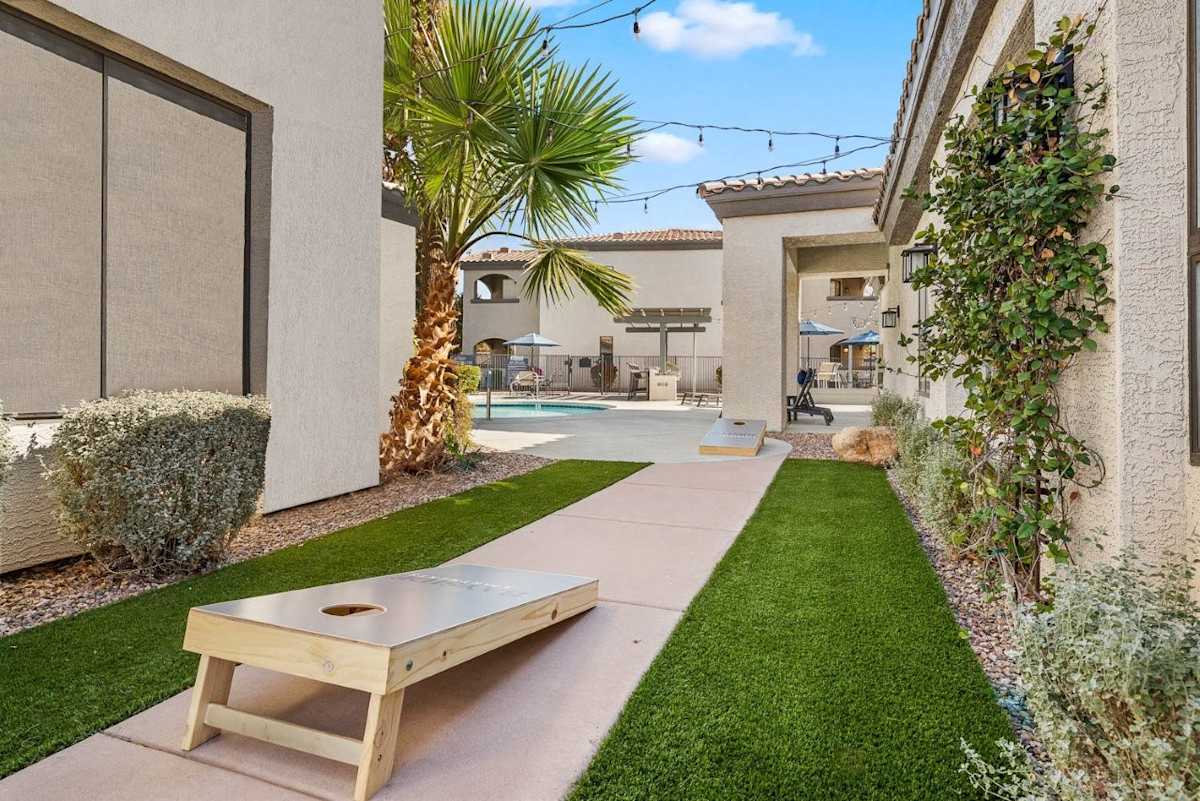 Shared outdoor space at Bayside Apartments.