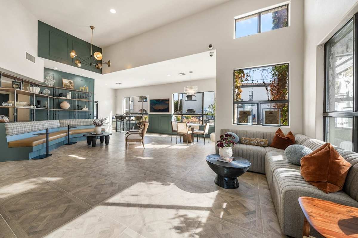 Shared interior space at Bayside Apartments.