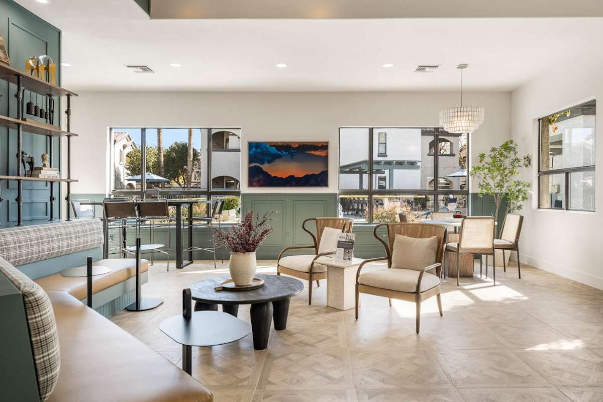 Shared interior space at Bayside Apartments.