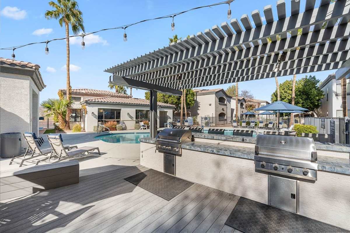 Outdoor grills at Bayside Apartments.