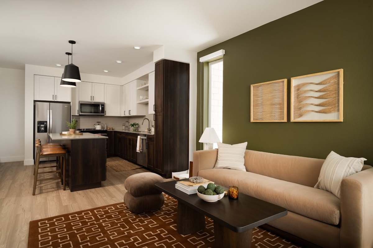 Furnished apartment living area shown — representative home at Ragsdale.