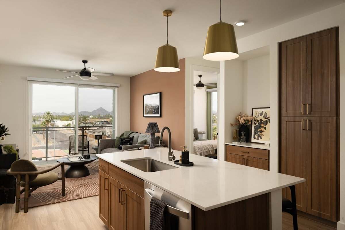 Apartment kitchen — representative home at Ragsdale.