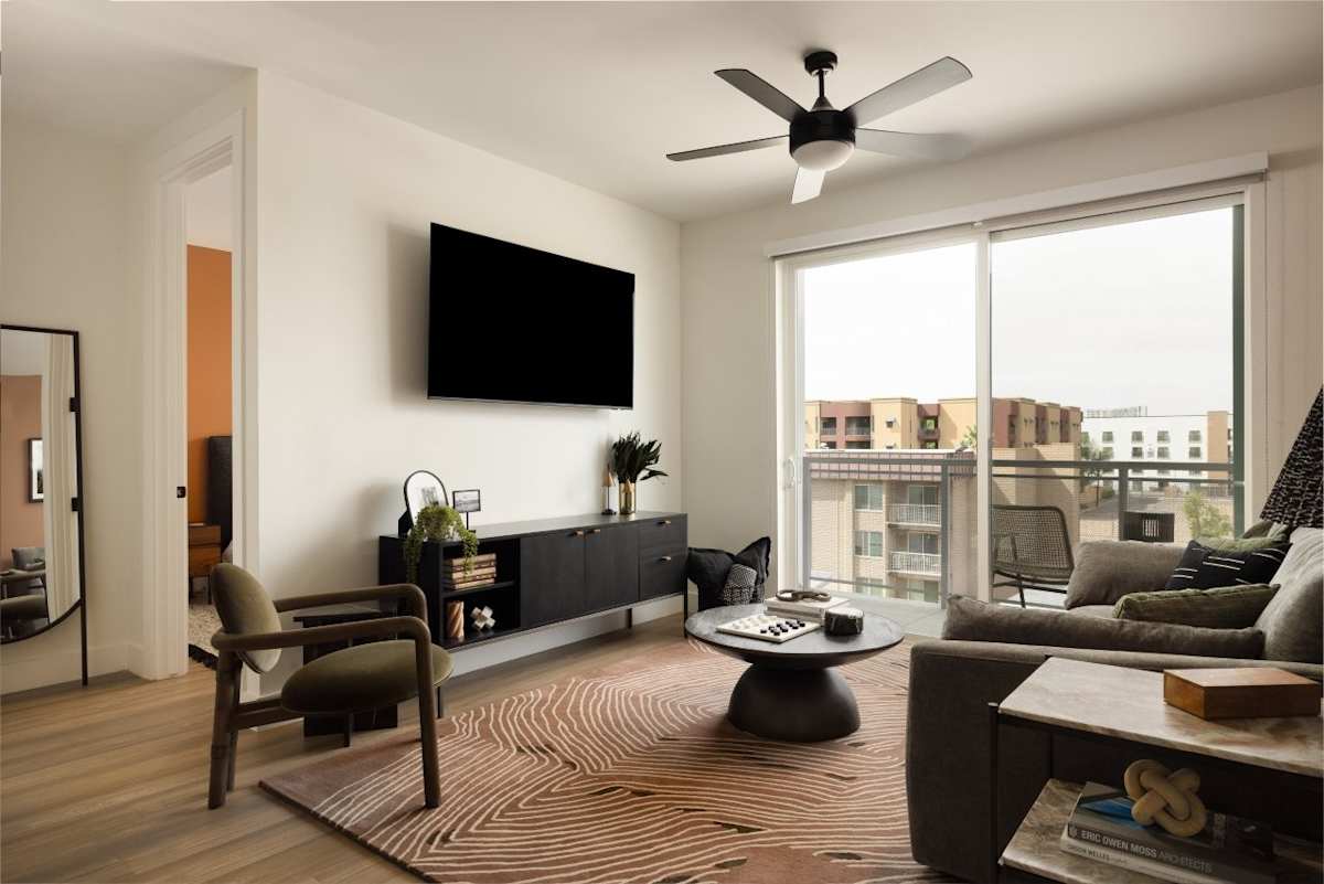 Furnished apartment living area shown — representative home at Ragsdale.