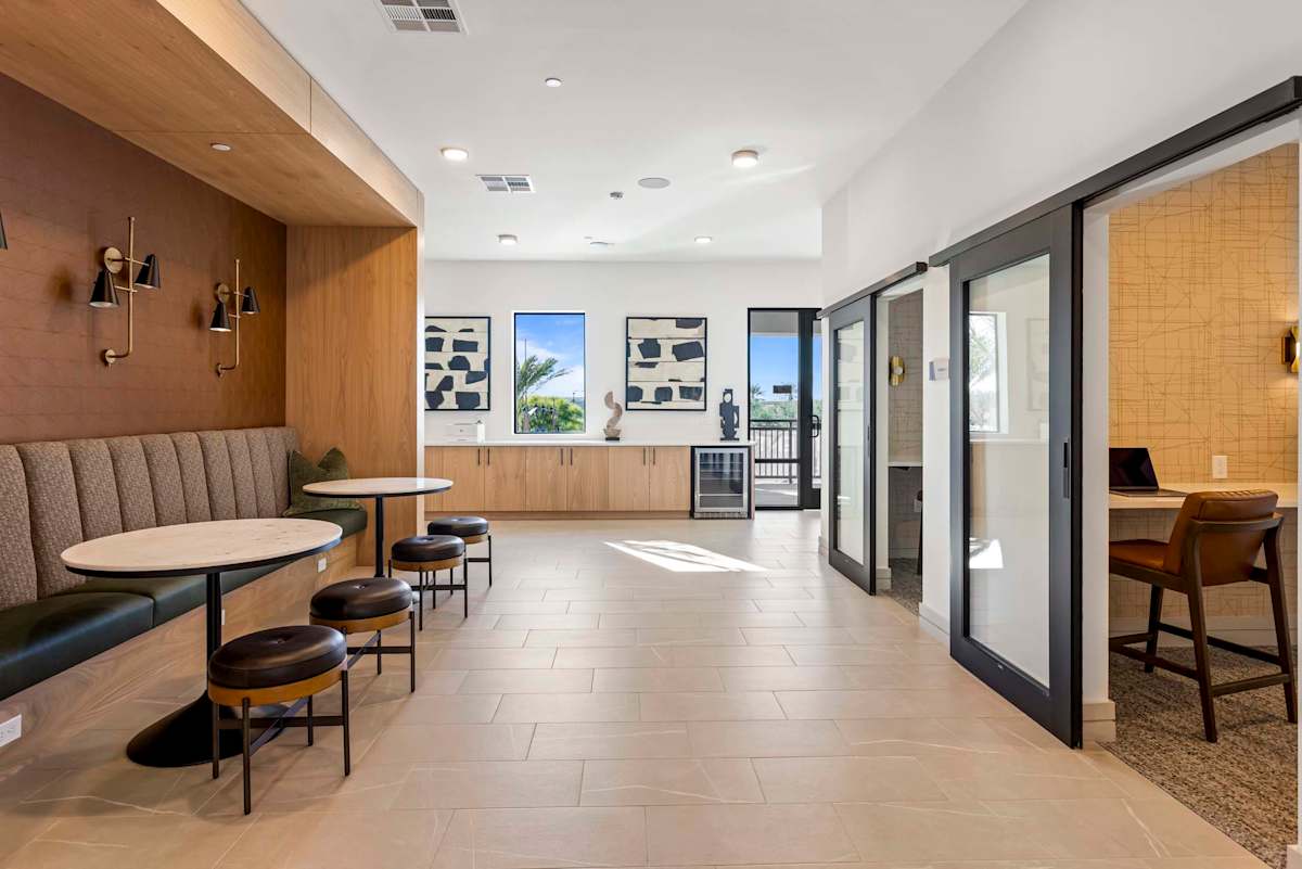 Coworking booths and offices at Elysium.