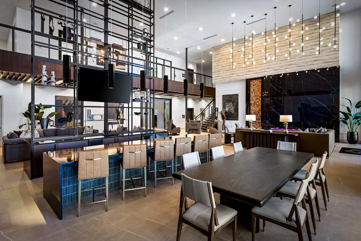 Community kitchen and dining table at Elysium.