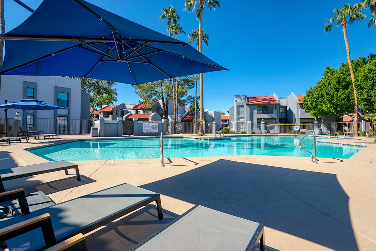 Swimming pool and deck at Diamonte on Bell.