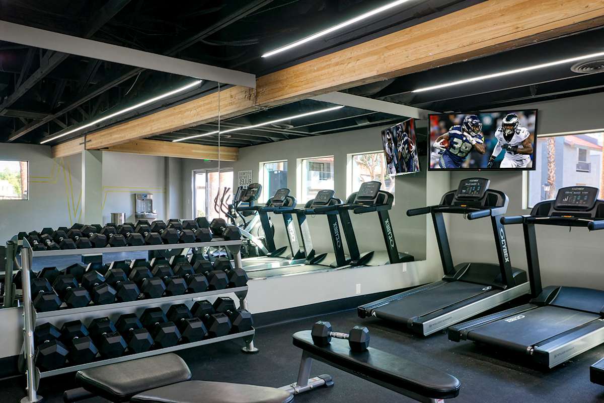 Fitness center at Diamonte on Bell.