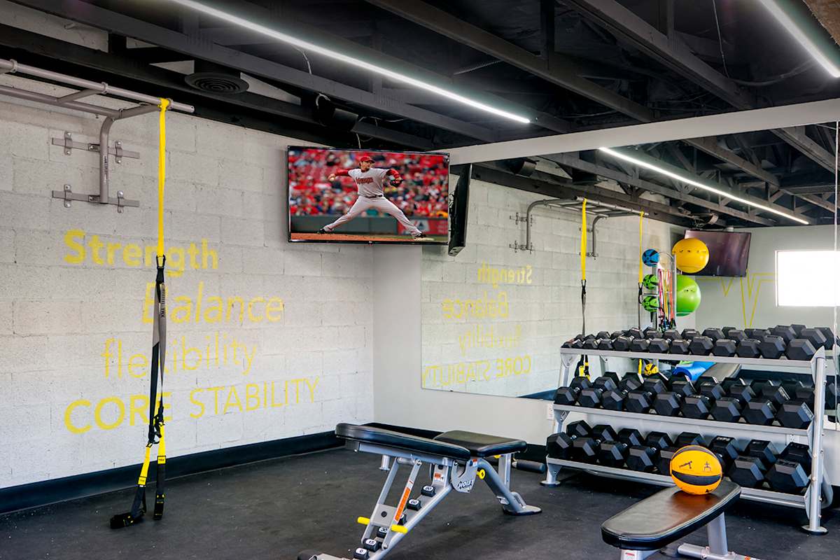 Fitness center at Diamonte on Bell.