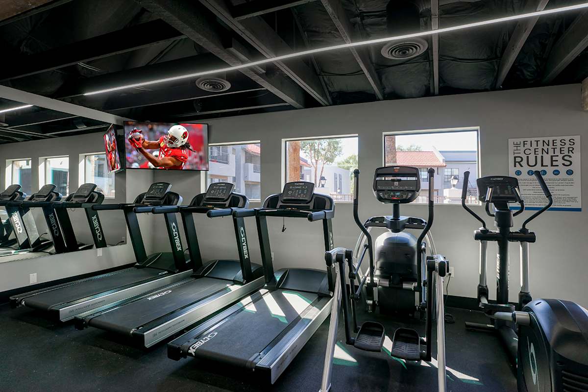 Fitness center at Diamonte on Bell.