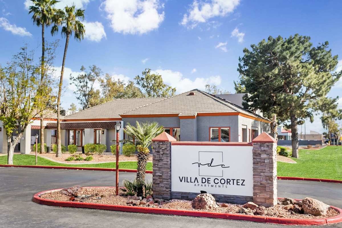 Community entrance at Villa de Cortez.