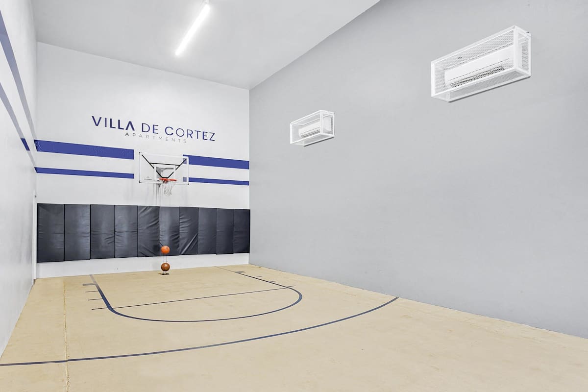 Basketball court at Villa de Cortez.