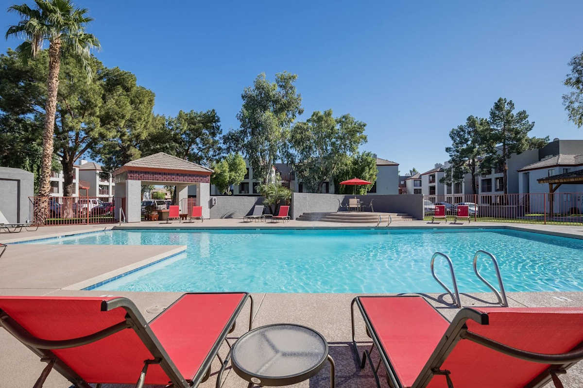 Pool and poolside area at Villa de Cortez.