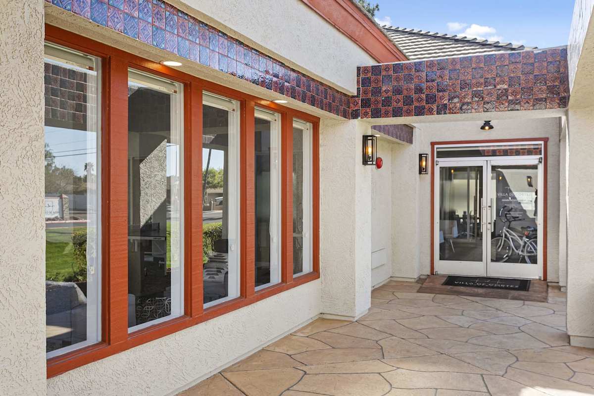 Apartment entry at Villa de Cortez.