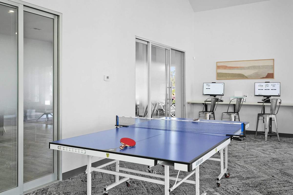 Shared game room at Villa de Cortez.