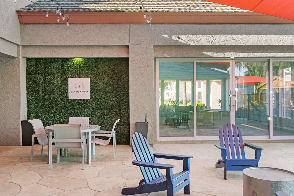 Shared outdoor space at Villa de Cortez.