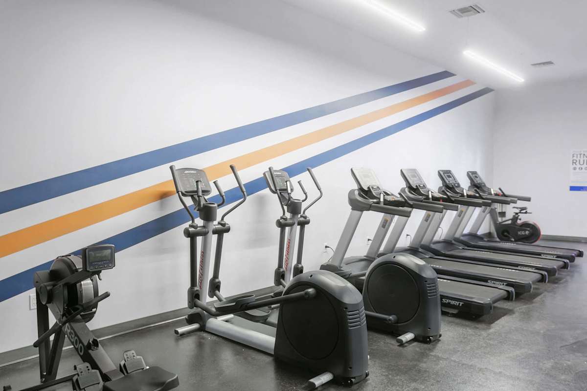 Fitness room at Villa de Cortez.