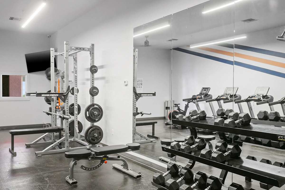 Fitness room at Villa de Cortez.
