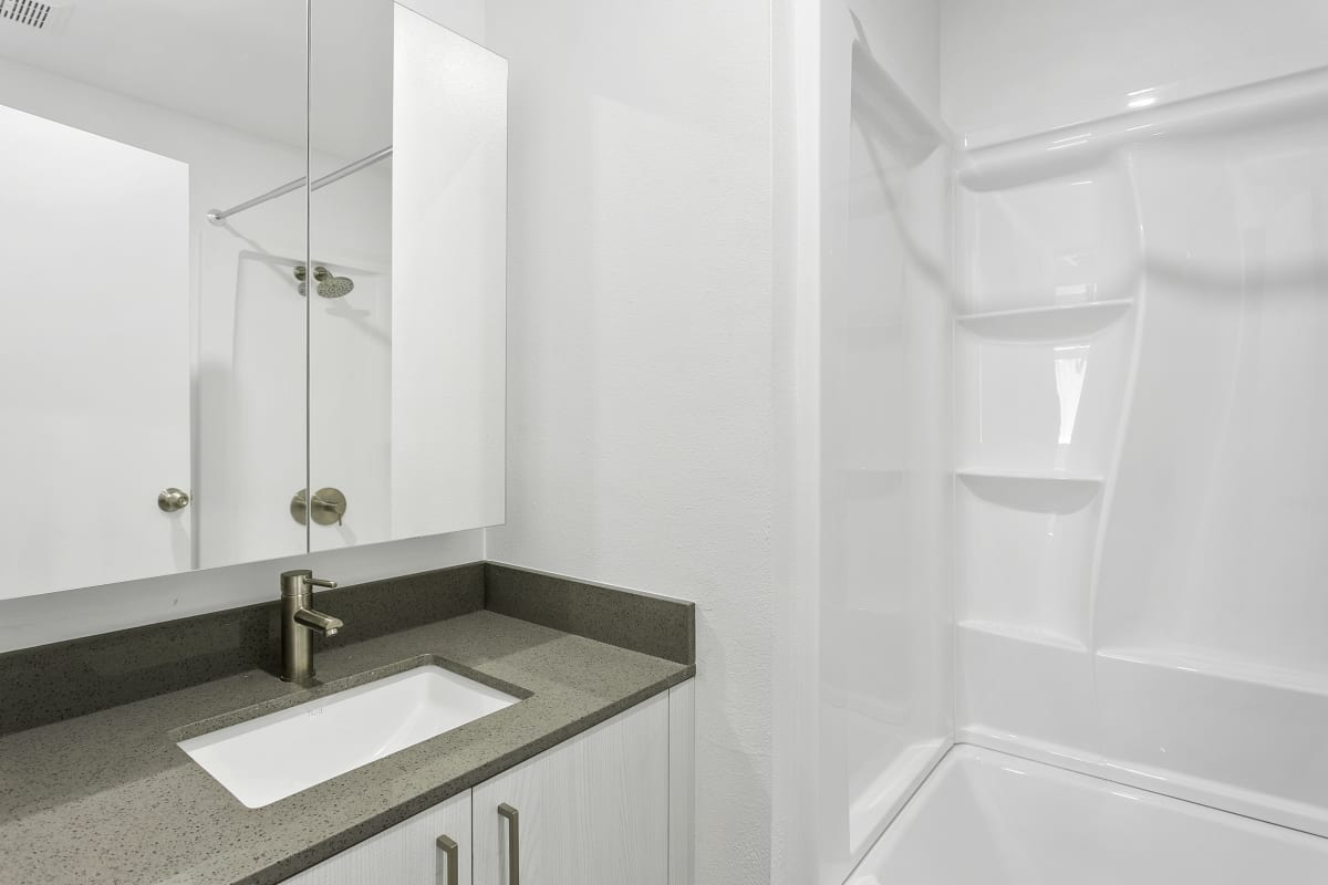Apartment bathroom — representative home at Sonoran Flats.