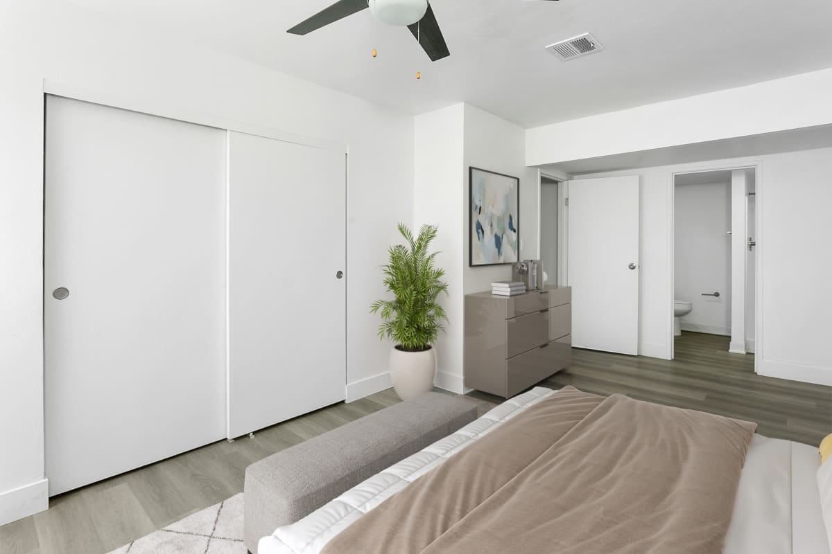 Virtually staged bedroom at Sonoran Flats.