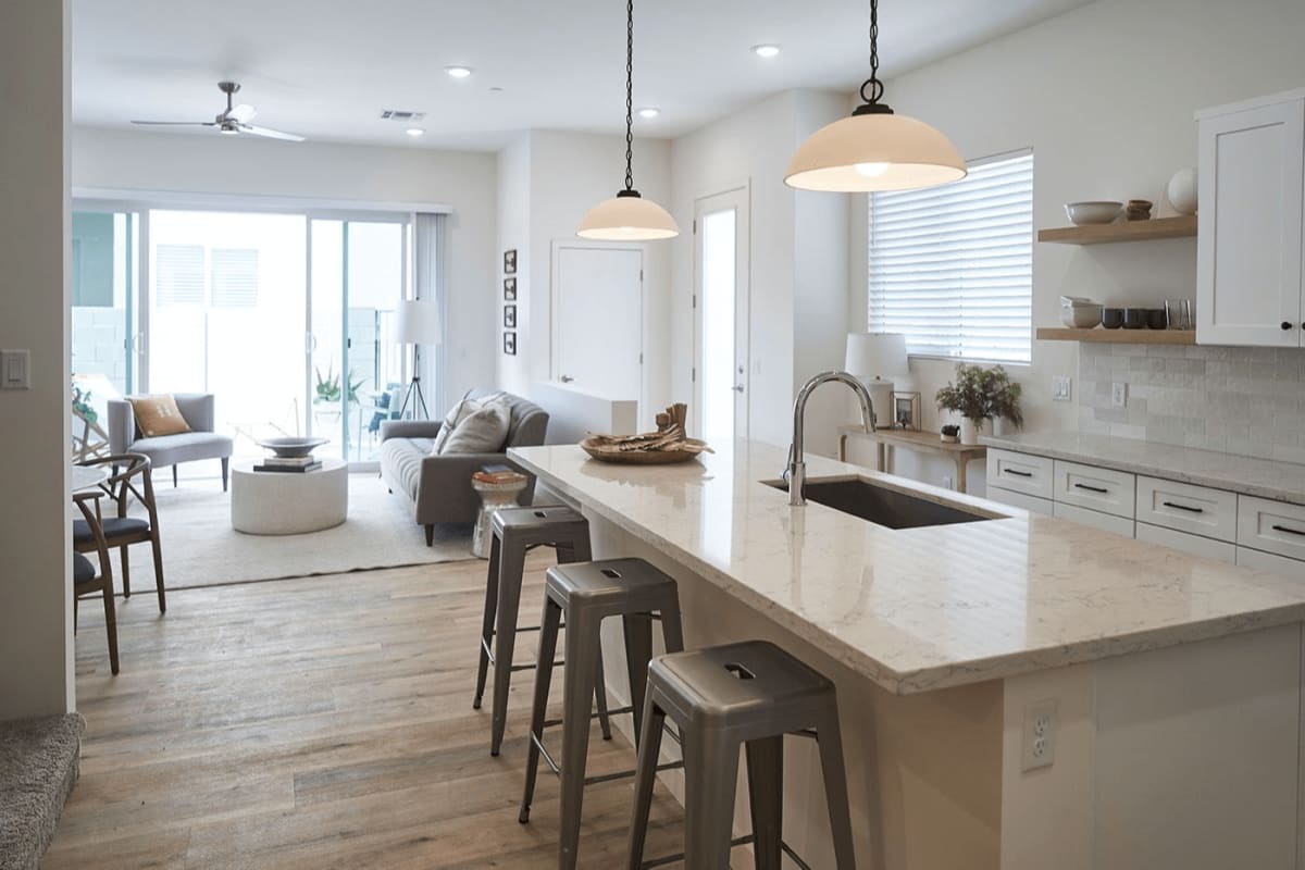 Apartment kitchen — representative home at Novella at Biltmore.