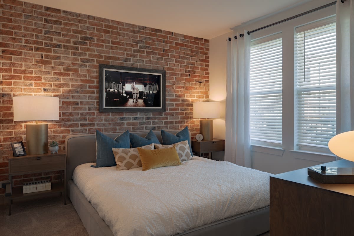 Mainstead at Century Farms Apartments bedroom with accent wall - Antioch, TN