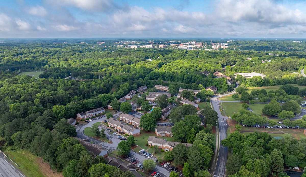 Georgia Green Townhome Apartments Athens area aerial view - Athens, GA