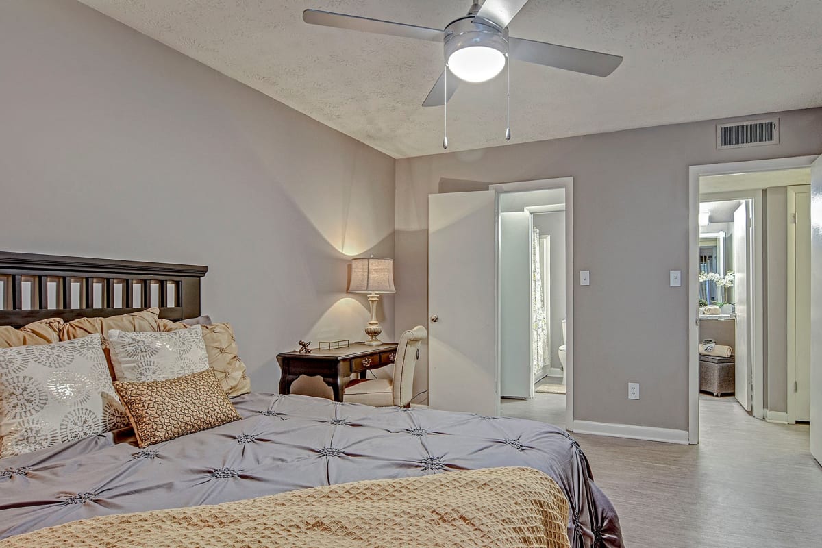 The Flats @ 1885 Apartments model bedroom - Lake City, GA