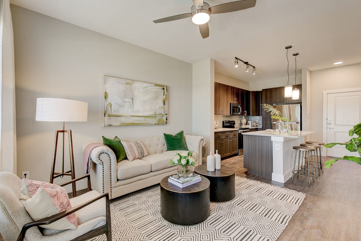 35 West at Champions Circle living room - Fort Worth, TX