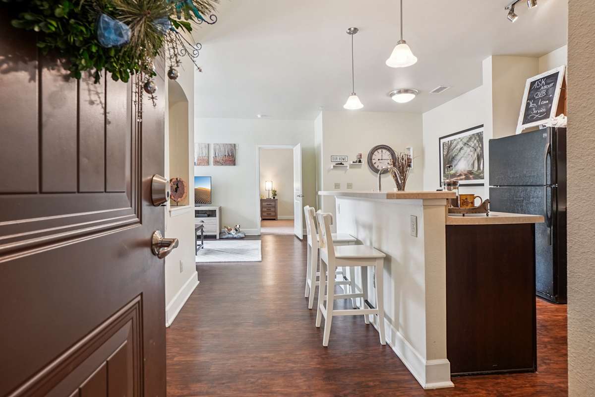 Trail Ridge at Woodland Park Apartments kitchen with breakfast bar - Woodland Park, CO