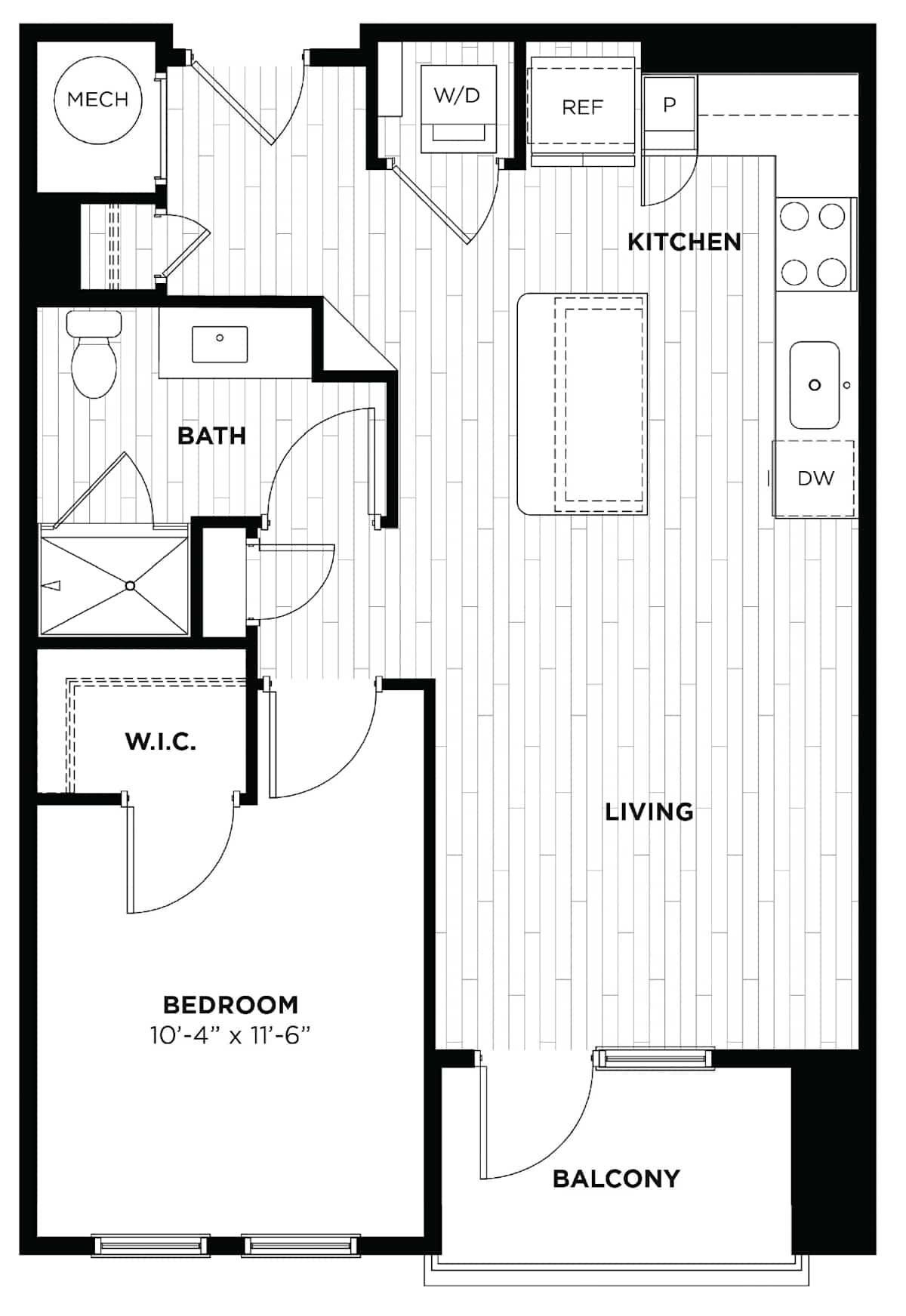 Capital Collective A11 1-bedroom floor plan - Savannah, GA