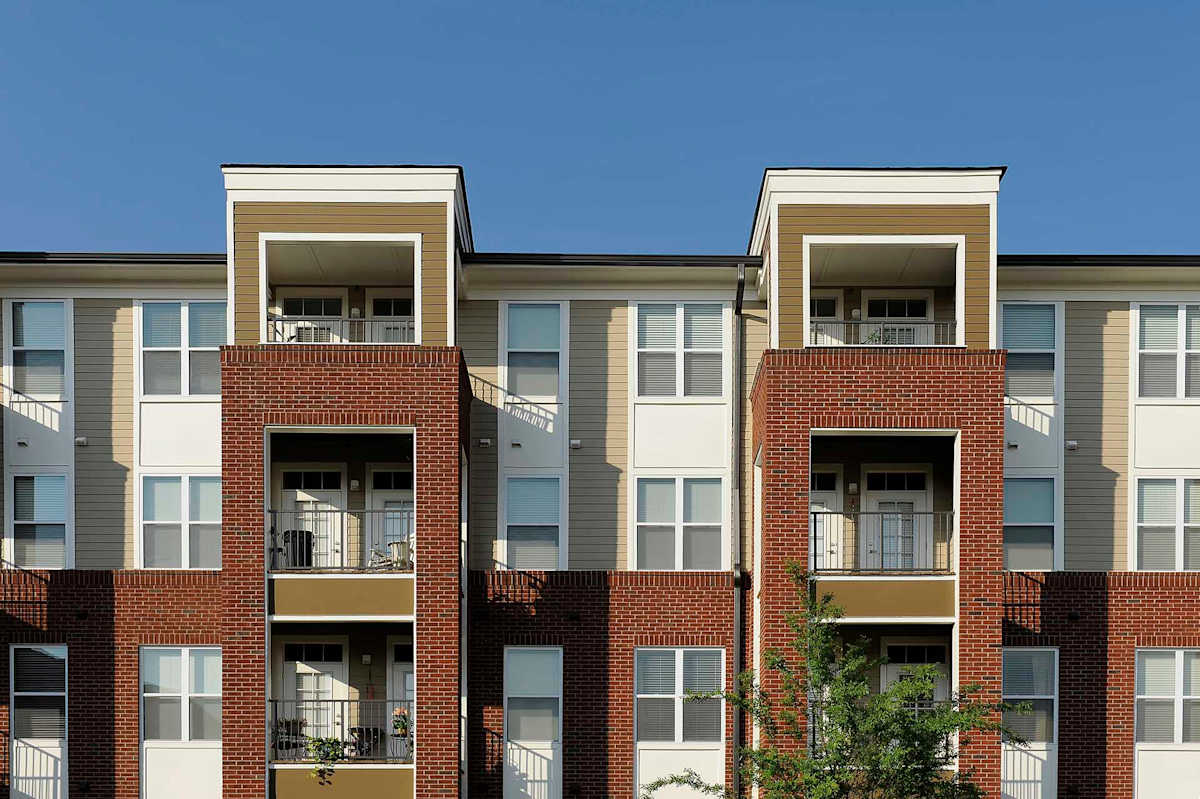 Gramercy Square at Ayrsley apartment exterior with balconies - Charlotte, NC