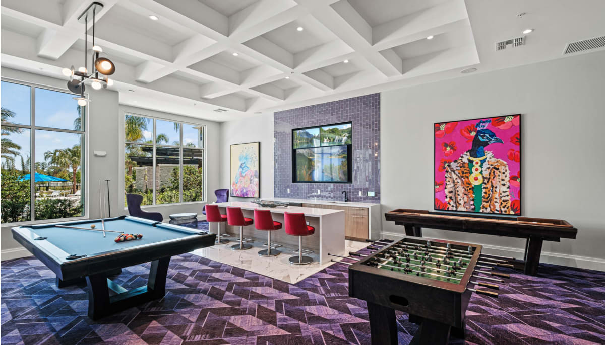 Altis Grand Lake Willis game room with pool table - Orlando, FL