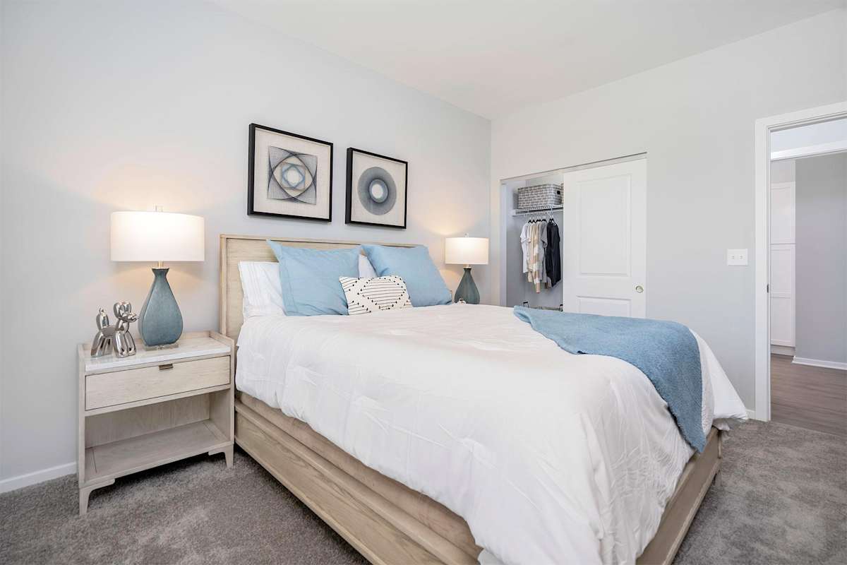 The Retreat Apartments staged bedroom - Wyoming, MI