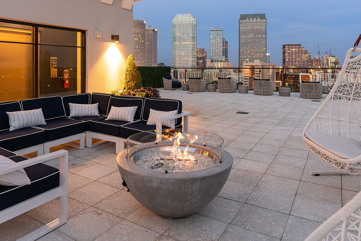 Altis Grand Central rooftop fire pit area - Tampa, FL