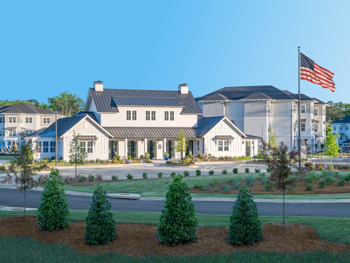 Greystone at Mulberry Grove clubhouse exterior daytime - Fortson, GA