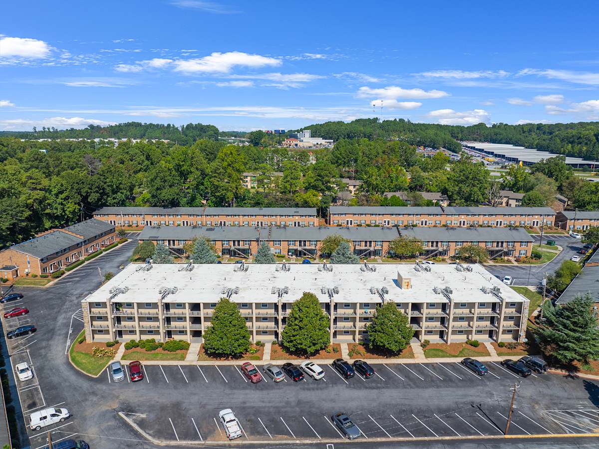 Regency Park Apartments aerial view of community buildings - East Point, GA