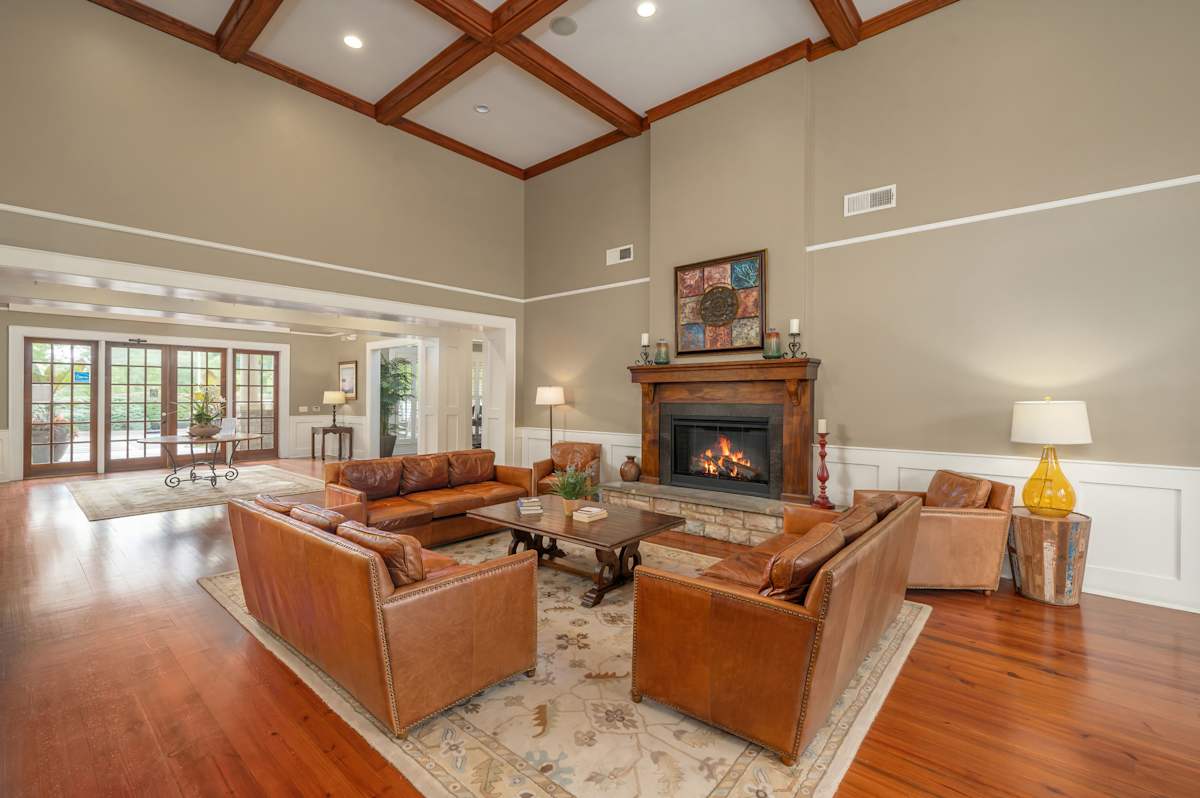 Greystone Summit Knoxville clubhouse lounge with fireplace - Knoxville, TN