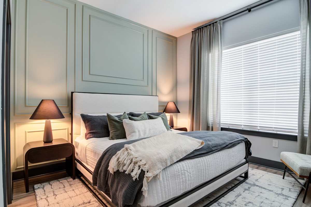 The Collier Sugar Hill Luxury Apartments bedroom interior - Sugar Hill, GA