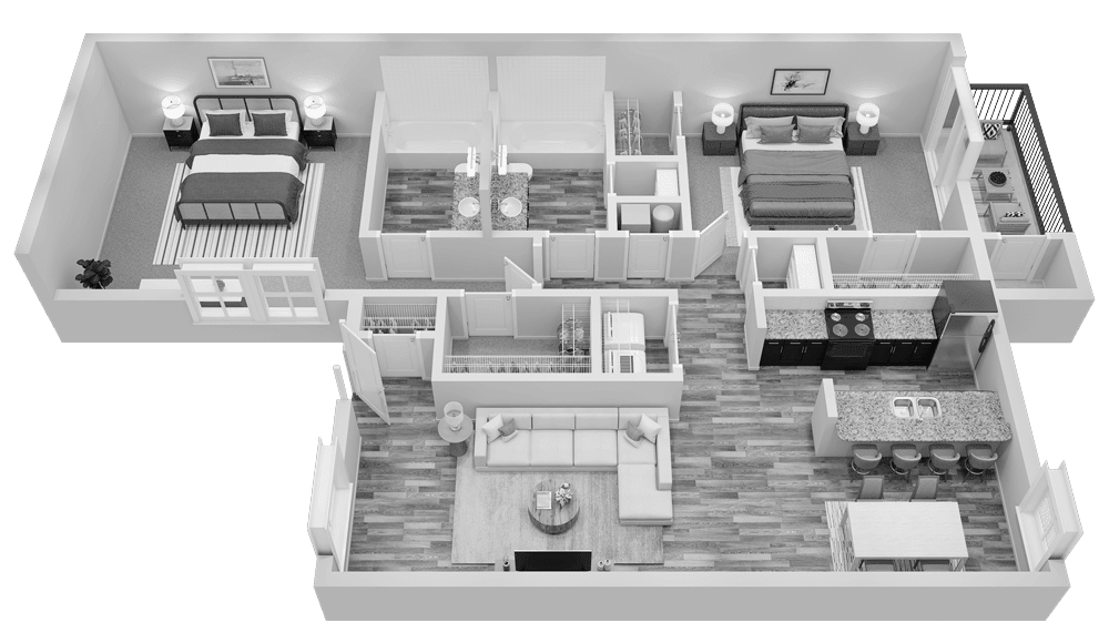 Waters Edge Apartments The Lanier floor plan