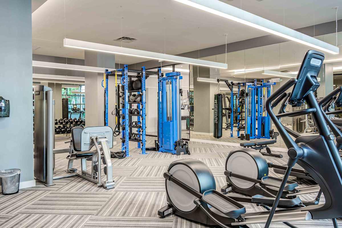 Lazul North Miami Beach Apartments fitness center with cardio equipment - North Miami Beach, FL