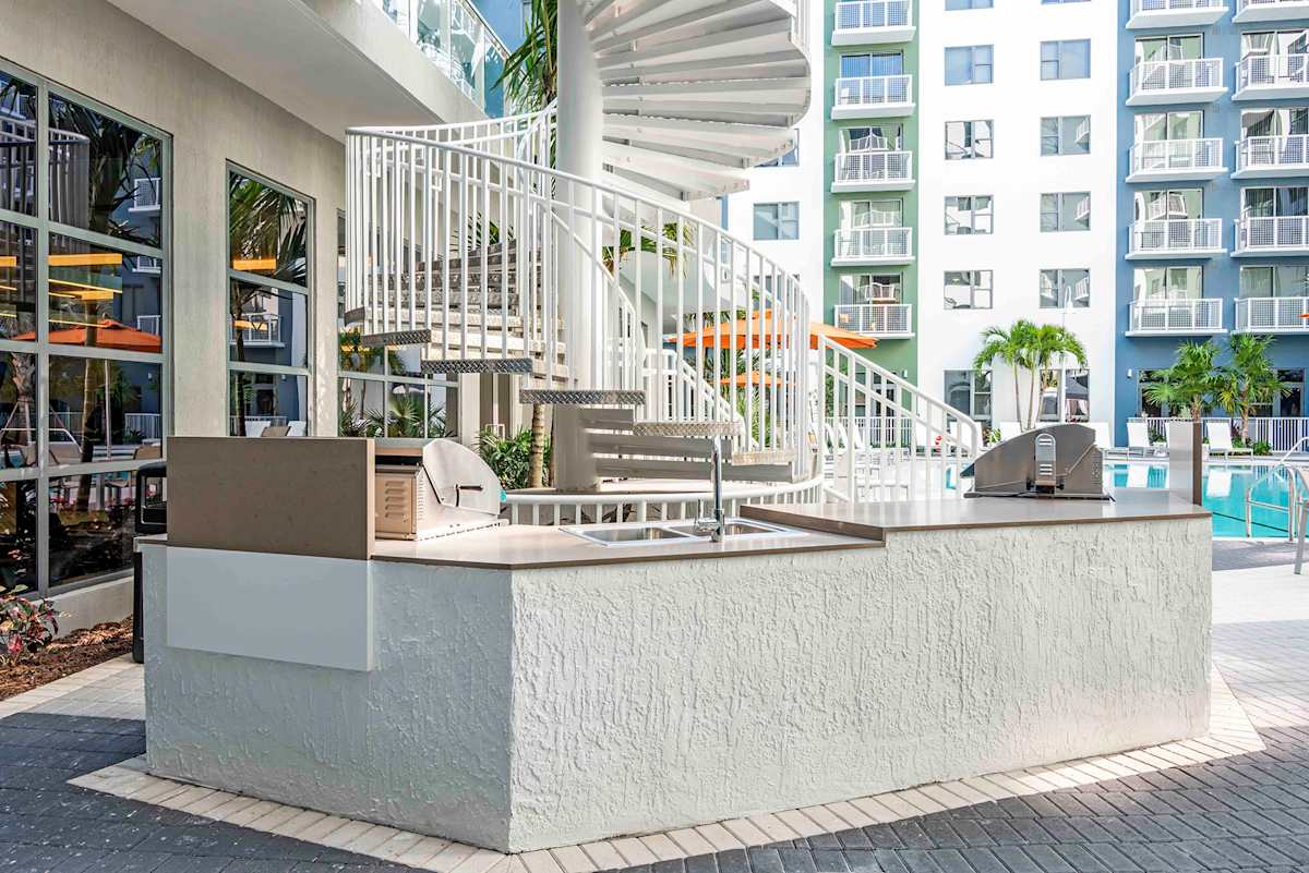 Lazul North Miami Beach Apartments exterior stairway and entry - North Miami Beach, FL